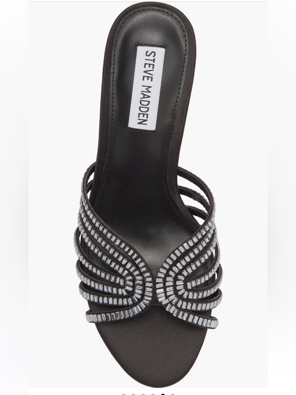 🆕 Steve Madden Melanyy crystal Black Heeled slide size 9